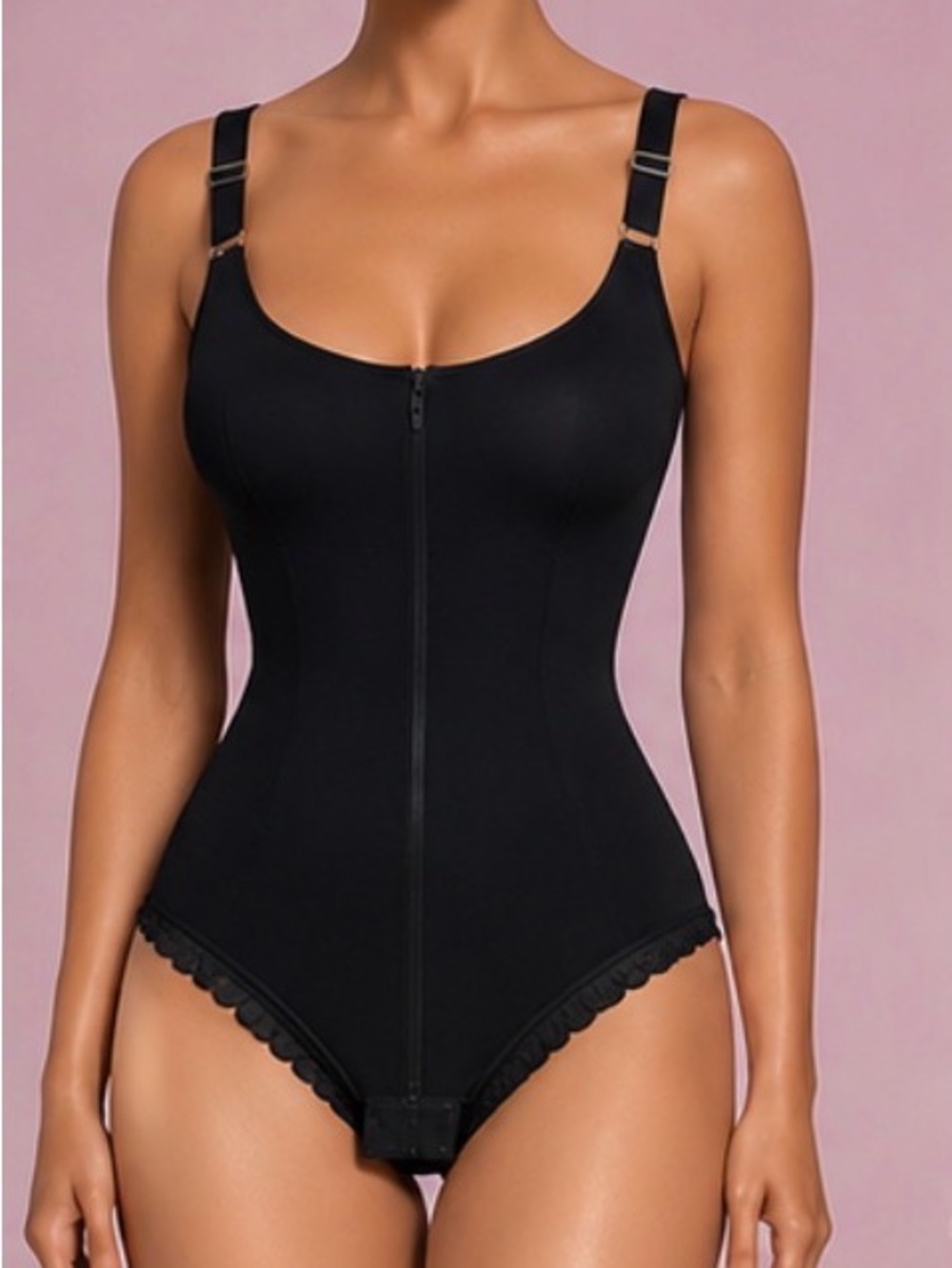 SHAPERX Women's Zipper Front Sculpting Shapewear Bodysuit